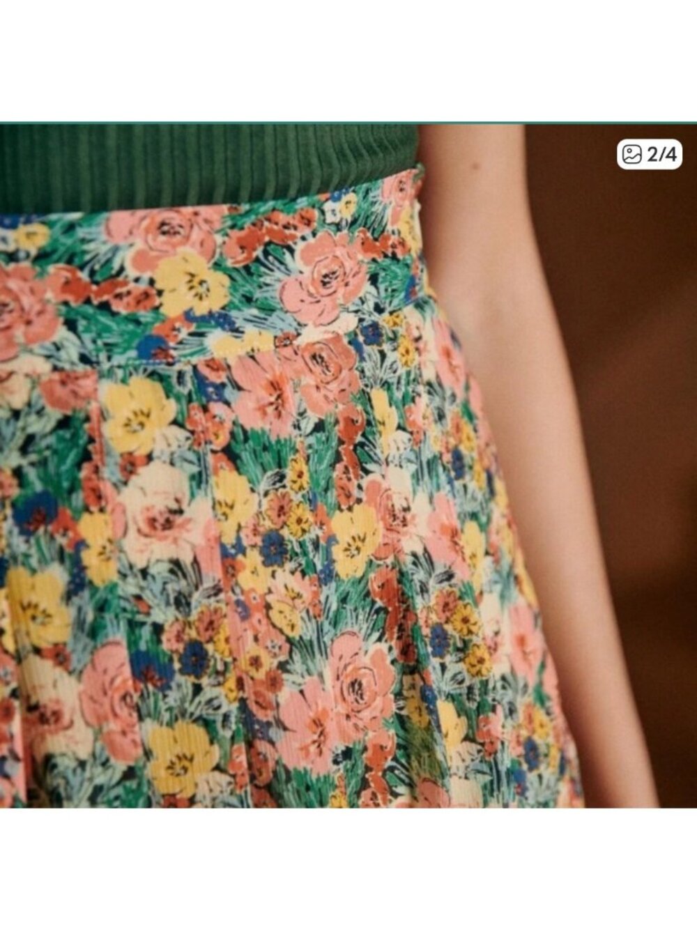 NWT Sézane Alicia Skirt Jardin Pastel Floral Print FR 46 /US 14 High Waist - Picture 13 of 16
